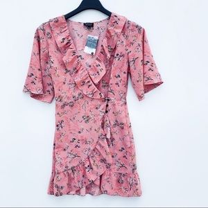Topshop floral wrap dress